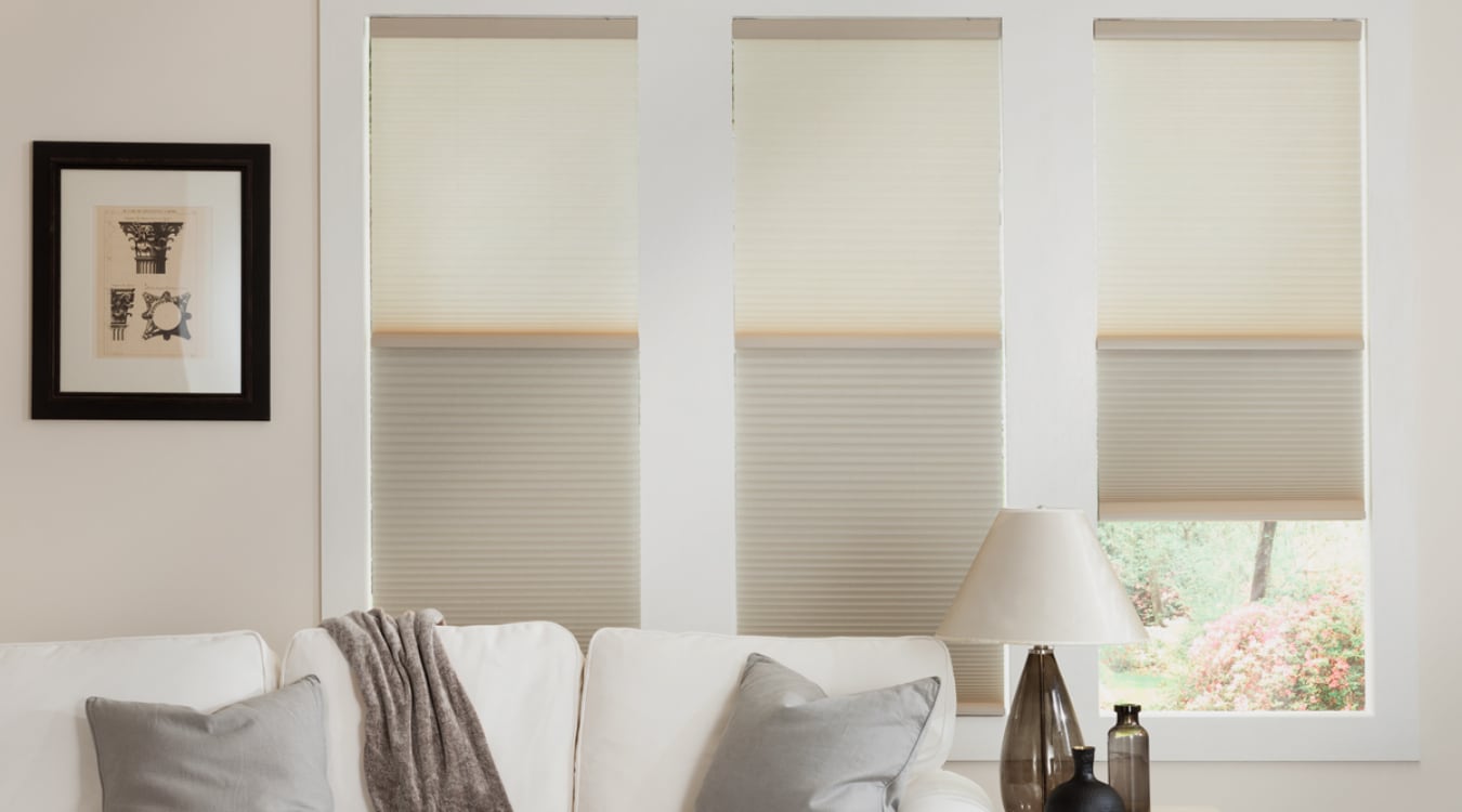 Cellular shades in a Dallas living room